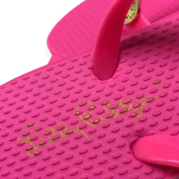LILLY PULITZER Flip Flops Roxie Pink Pool Shoes Resort Sandals NWT - Picture 10 of 12